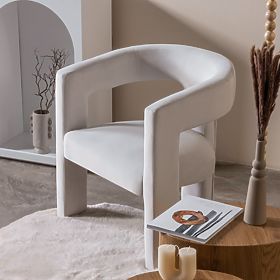 Fotel relaksacyjny Lory, aksamit, jasnobeżowy, lectus