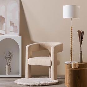 Fotel relaksacyjny Lory, boucle, beżowy, lectus