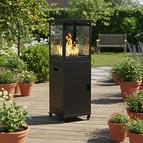 Grzejnik gazowy promiennik radiator 13 kW szklany na ogród patio reduktor kamienie wulkaniczne, MultiGarden