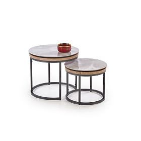 ITAKA zestaw 2 ław, popielaty marmur / grafitowy (1p=1szt), Halmar