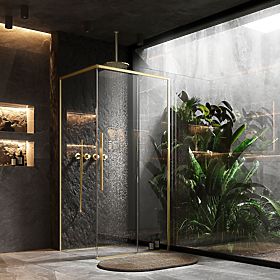 Kabina prysznicowa SOLAR ZŁOTY Szczotkowany 120x90, Rea
