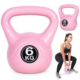 Kettlebell hantla 6 kg do ćwiczeń hantla kula ciężar fitness różowa ModernHome, MODERNHOME