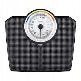 Klasyczna mechaniczna analogowa waga łazienkowa do 180 kg czarna WEBBER BMI, WEBBER