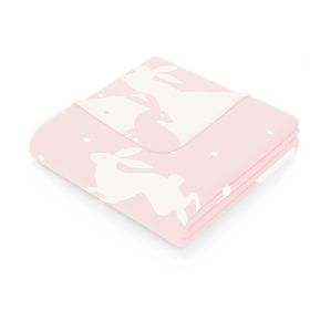 Koc ZARIA kolor pudrowy różowy drukowany 150x200