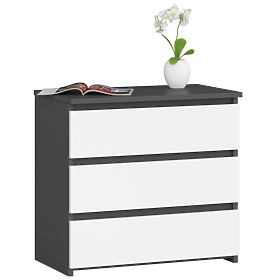 KOMODA CL3 3SZ CLP PK GRAFIT SZARY / BIAŁY