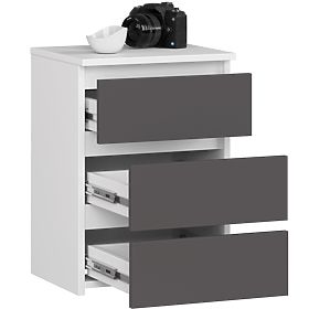 KOMODA CL3/40 PK BIAŁA / SZARA