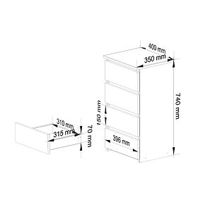 KOMODA CL4 PK GRAFITOWY SZARY