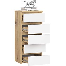 KOMODA CL5 PK DĄB ARTISAN / BIAŁA