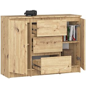 KOMODA K100 2D 3SZ PK DĄB ARTISAN