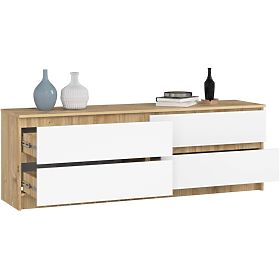 KOMODA K160 4SZ CLP PK DĄB ARTISAN / BIAŁA