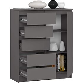 KOMODA K80 1D 5SZ PK GRAFIT SZARY