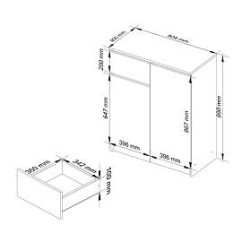 KOMODA K80 2D 1SZ CLP PK CAPPUCCINO POŁYSK
