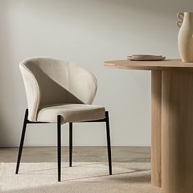 Krzesło do jadalni Avery jasnobeżowe/czarne nogi, lectus