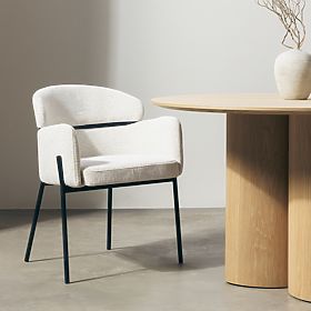 Krzesło do jadalni Granda, ecru/czarne nogi, lectus