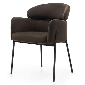 Krzesło jadalniane Granda, czekoladowe/espresso, aksamit, lectus