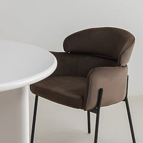 Krzesło jadalniane Granda, czekoladowe/espresso, aksamit, lectus