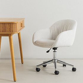 Krzesło obrotowe Oti, kremowe/chromowane nogi