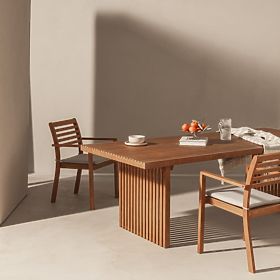 Krzesło ogrodowe Familis ll drewno eukaliptusowe FSC, wygląd teakowy, jasnoszare