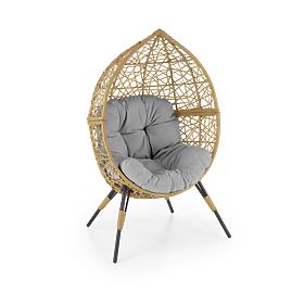 Krzesło ogrodowe OSKAR - naturalny / jasnoszary, Halmar