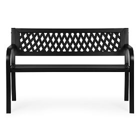 Ławka ogrodowa z kratkowym oparciem 120x50 cm metalowa parkowa czarna MultiGarden, MultiGarden