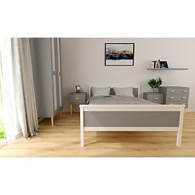 Drewniane łóżko Ikar 200 x 120 cm - szaro-białe