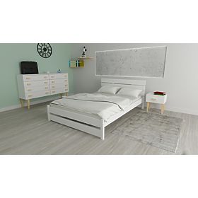 Drewniane łóżko Max 200 x 120 cm - białe