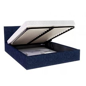 Łóżko tapicerowane TULSA 140 x 200 cm - Ciemnoniebieski