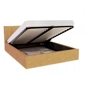 Łóżko tapicerowane TULSA 160 x 200 cm - Żółte