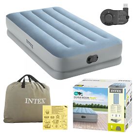 Materac dmuchany dla jednej osoby 191x99x36 cm z wbudowaną elektryczną pompą USB łóżko INTEX 641, INTEX