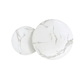 MERCURY 2 zestaw 2 ławek, rama - srebrna, szkło - biały marmur (1p=1szt), Halmar