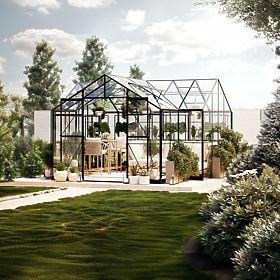 Moduł przedłużający do oranżerii ogrodowej Royal Green Standard, 4,1 m², szkło hartowane 4 mm, alumi