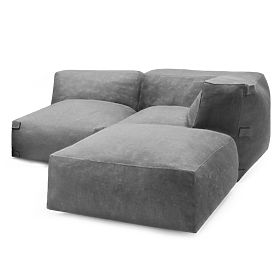 Modułowa narożna sofa ogrodowa Vacuum I z pokryciem, szara
