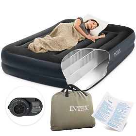 Nadmuchiwana mata łóżko 203x152 cm wbudowana pompka + torba INTEX 64124, INTEX