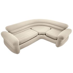 Nadmuchiwana narożna sofa czteroosobowa 257x203x76 cm beżowa INTEX 68575
