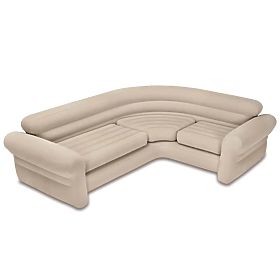 Nadmuchiwana narożna sofa czteroosobowa 257x203x76 cm beżowa INTEX 68575