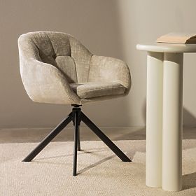 Obrotowe krzesło Santos jasnobeżowe/czarne nogi, lectus