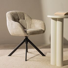 Obrotowe krzesło Santos jasnobeżowe/czarne nogi, lectus