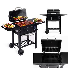Ogrodowy grill węglowy z pokrywą, regulowanym rusztem, termometrem i popielnikiem MultiGarden, MultiGarden