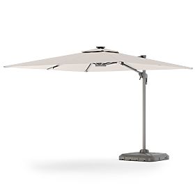 Ogrodowy parasol na wysięgniku Shade Deluxe 4x3 m z pokrowcem i solarnym oświetleniem LED, obrotowy