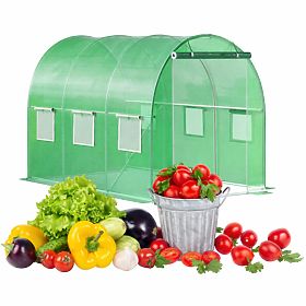Ogrodowy tunel foliowy szklarnia 3x2x2 m 6 m² metalowy stelaż folia UV, Bauerkraft
