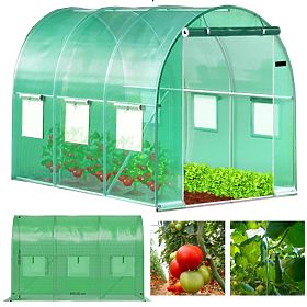 Ogrodowy tunel foliowy szklarnia 4x2,5x2 m 10 m² metalowy stelaż folia UV, Bauerkraft