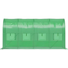 Ogrodowy tunel foliowy szklarnia 4x2x2 m 8 m² metalowy stelaż folia UV 2 wejścia, Bauerkraft