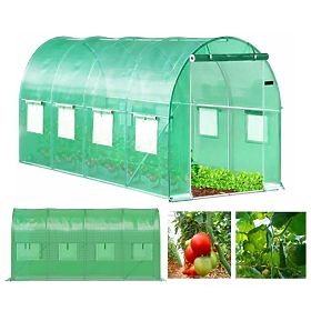 Ogrodowy tunel foliowy szklarnia 6x3x2 m 18 m² metalowy stelaż folia UV, Bauerkraft