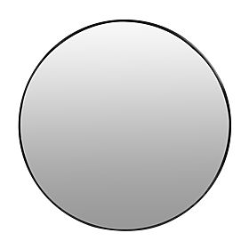 Okrągłe lustro ścienne 80 cm wiszące nowoczesna czarna rama aluminium ModernHome