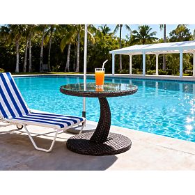 Okrągły stolik balkonowy z technoratanu, nowoczesny design