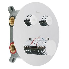 Podtynkowy zestaw prysznicowy z termostatem Rea Lungo Diamond Chrom+ BOX, Rea