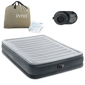 Podwójny materac dmuchany z automatyczną pompką - 191x137 cm INTEX 67768, INTEX