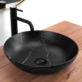 Ponadczasowa umywalka Rea Fibo czarna matowa, Rea