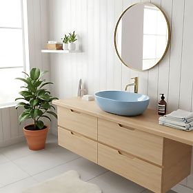 Ponadczasowa umywalka Rea LISA L.BLUE SHINY, Rea