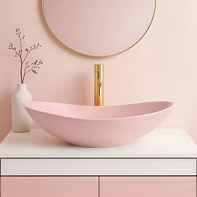 Ponadczasowa umywalka Rea Royal Powder Pink Matt